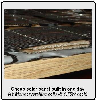 Cheap solar panel built in one day